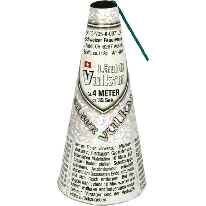 VULKAN SILBER      11cm/ 35Sek - Vulkane Zuckerstöcke Feuerwerk kaufen Frauenfeld