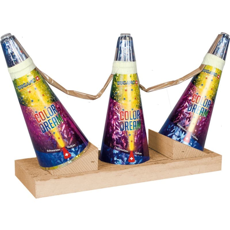 COLOR DREAM 3er Fächer Vulkan - Vulkane Zuckerstöcke Feuerwerk kaufen Frauenfeld